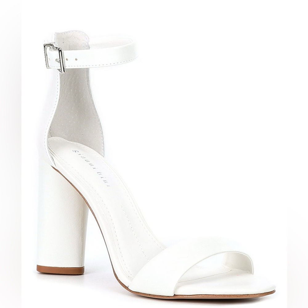 Gianni Bini White Block Heel Sandals